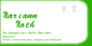 mariann noth business card